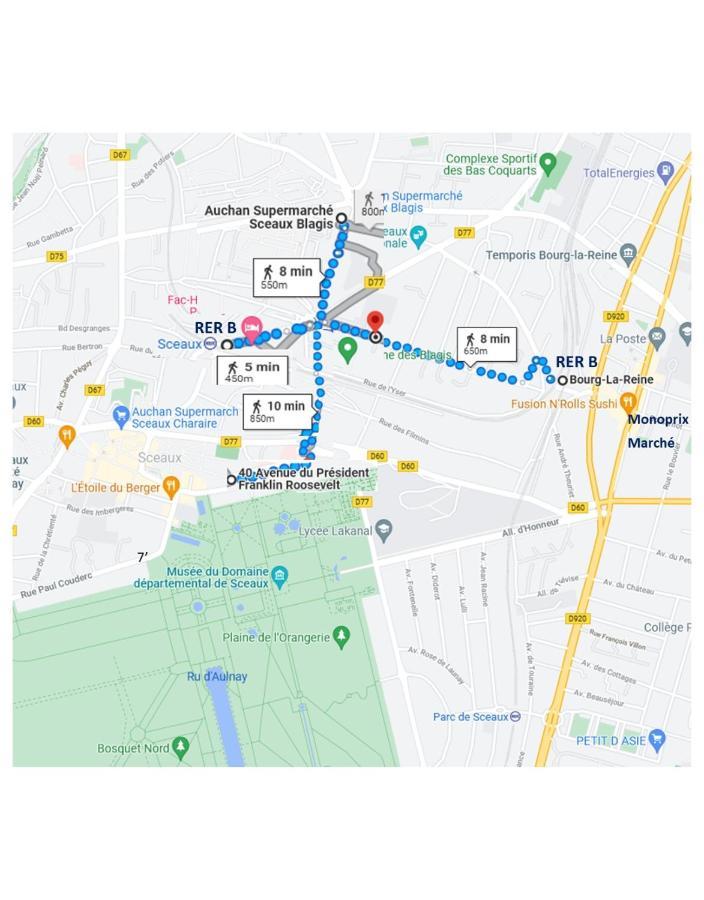 3 Private Rooms Shared Flat In A Villa At Sceaux 600M Rer B Direct To Notre-Dame Exterior photo